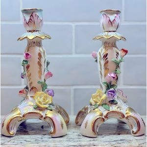 KPM porcelain candle stick holders